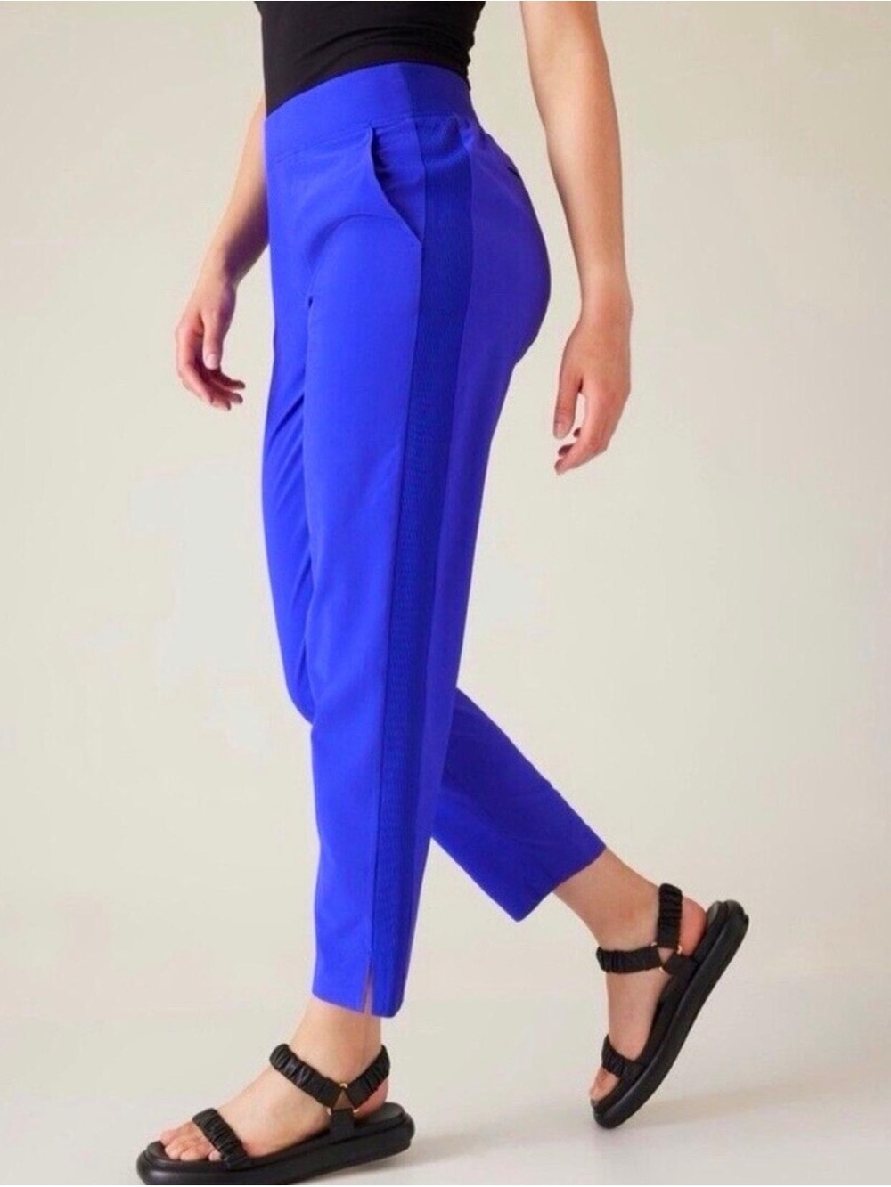 Athleta Brooklyn Mid Rise Straight Leg Ankle Pants in Bright Blue